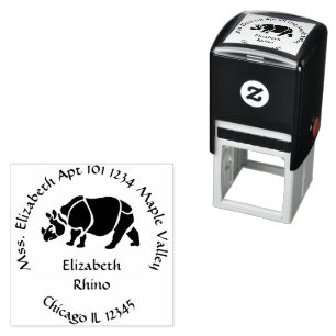 Great Indian Unicorn Rhino Name Address Permastempel