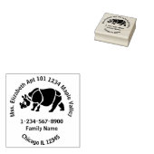 Great Indian Unicorn Rhino Zuhause Address Gummistempel (Stempel)