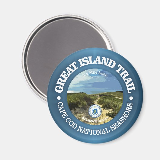 Great Island Trail (rd) Magnet (Vorderseite/Rückseite)