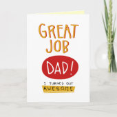 Great Job Vater Funny Vathage Day Card Karte (Vorderseite)