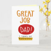 Great Job Vater Funny Vathage Day Card Karte (Gelbe Blume)
