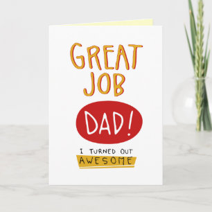 Great Job Vater Funny Vathage Day Card Karte