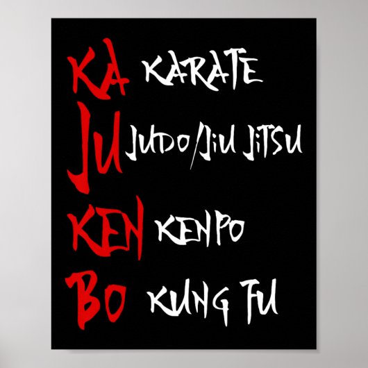 Great Kajukenbo Fighting Karate Judo Kenpo Kung Fu Poster (Vorne)