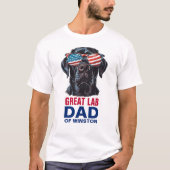 Great Labrador Vater 4. Juli Amerikanische Flagge T-Shirt (Vorderseite)