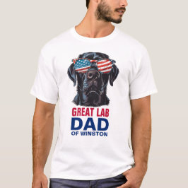 Great Labrador Vater 4. Juli Amerikanische Flagge T-Shirt