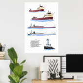 Great Lake Fraigherreservat / Barge Maumee Geschic Poster (Heimbüro)