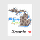 Great Lake Staat | Felsen aus Michigan | Petoskey Aufkleber (Blatt)