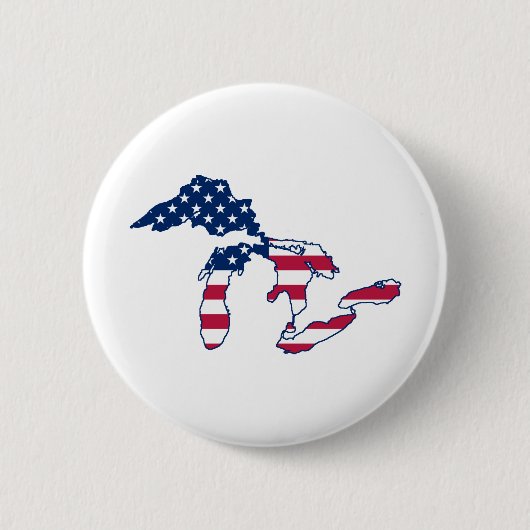 Great Lakes amerikanische Flagge Button (Vorderseite)