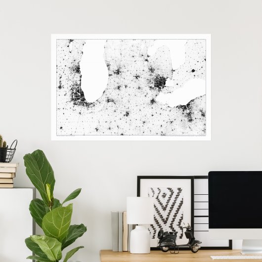 Great Lakes Cities Census Dotmap Poster (Heimbüro)