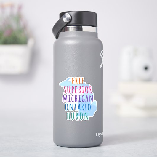 Great Lakes Einfacher Text Mitten State Aufkleber (HydroFlask)