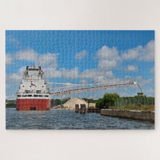 Great Lakes Frachter entlädt Stein Puzzle (Horizontal)