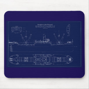 Great Lakes Frachter Lake Fernando Blaupause Mousepad