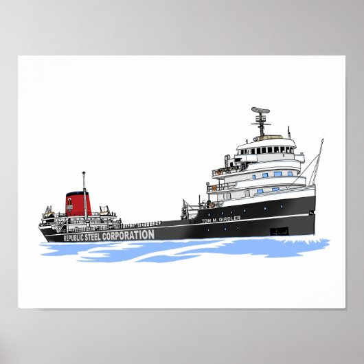 Great Lakes Fraighter Tom M. Girdler Republik Poster (Vorne)
