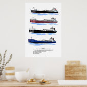 Great Lakes Freighter Algoma Compass Geschichte Poster (Küche)