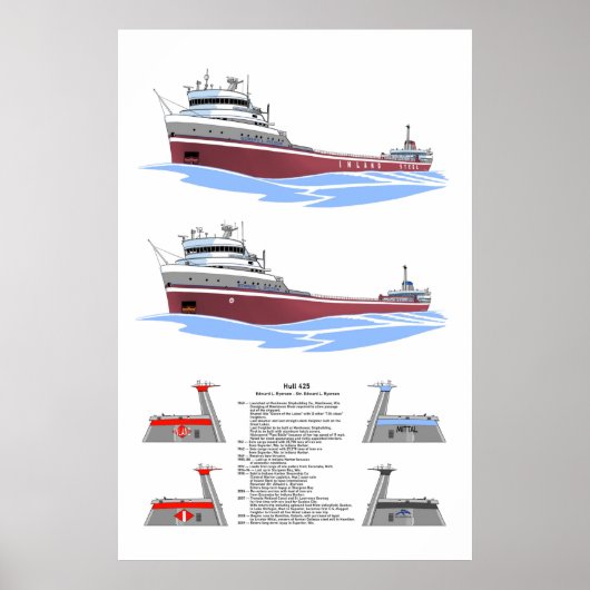 Great Lakes Freighter Edward L. Ryerson History Poster (Vorne)
