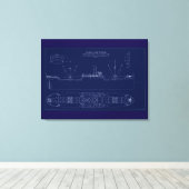Great Lakes Freighter Lake Fernando Blueprint Leinwanddruck (Insitu (Holzboden))