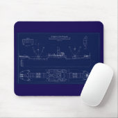 Great Lakes Freighter Lake Fernando Blueprint Mousepad (Mit Mouse)
