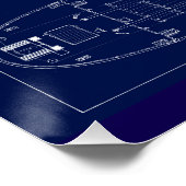 Great Lakes Freighter Lake Fernando Blueprint Poster (Ecke)