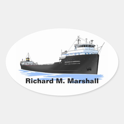 Great Lakes Freighter Richard M. Marshall Ovaler Aufkleber (Vorderseite)