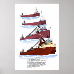Great Lakes Freighter Sylvania Geschichte Poster