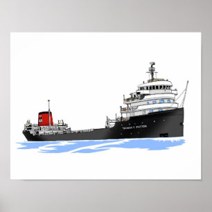 Great Lakes Freighter Thomas F. Patton Republic Poster