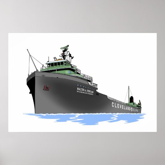 Great Lakes Freighter Walter A. Sterling Poster (Vorne)