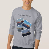 Great Lakes Freighters Briefmarke Shirt Schwarze B (Vorderseite)