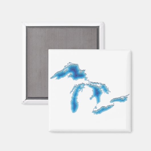 Great Lakes Map Design Magnet (Vorderseite/Rückseite)