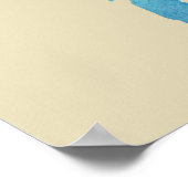 Great Lakes Map Silhouette in Aquarell Poster (Ecke)