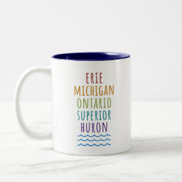 Great Lakes Mitten State Michigan Coffee Mug Zweifarbige Tasse