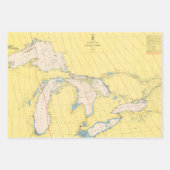 Great Lakes Nautic Chart Map Geschenkpapier Set (Vorderseite)