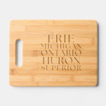 Great Lakes of Michigan Theme Etched Board