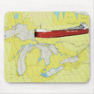 Great Lakes Schiff CSL Niagra und Diagramm Mousepad
