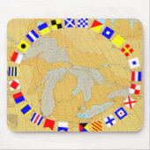 Great Lakes Seediagramm-u. Signal-Flaggen Mousepad (Vorne)