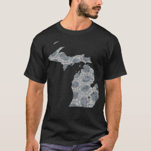 Great Lakes Shaped Men Summer Petoskey Stone T-Shirt