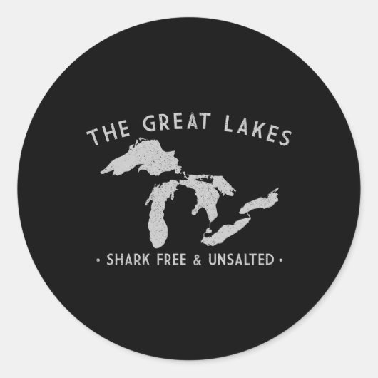 Great Lakes Shark Free and Unsalat Swea Runder Aufkleber (Vorderseite)
