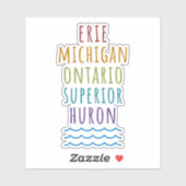 Great Lakes Vinyl Mitten State Sticker (Blatt)