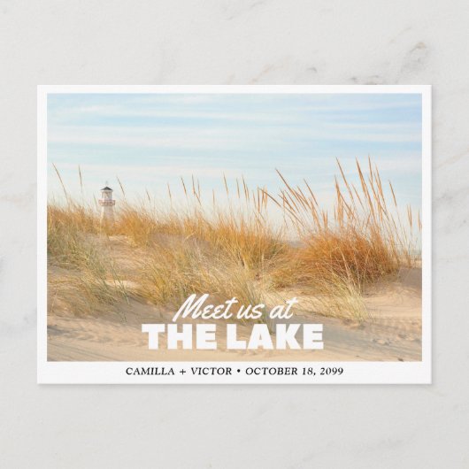 Great Lakes Wedding Save the Date Postcard Postkarte (Vorderseite)