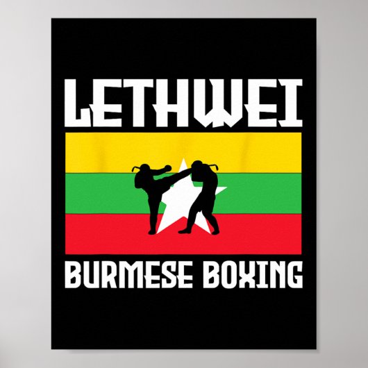 Great Lethwei Burmese Boxing Outfit Kick Mixed Mar Poster (Vorne)
