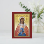 Great Martyr Barbara Prayer Card Postkarte (Stehend Vorderseite)