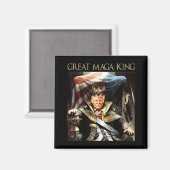 Great Mega King USA Flag Proud Ultra Maga Trump Magnet (Vorderseite/Rückseite)