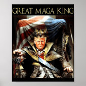 Great Mega King USA Flag Proud Ultra Maga Trump Poster (Vorne)