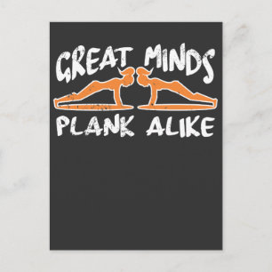 Great Minds Plank Alike Funny Fitness Planking Postkarte
