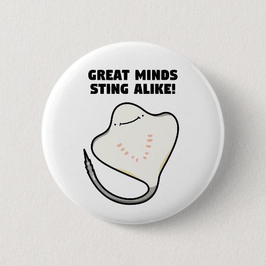 Great Minds Sting Alike Animal Pun Button Button (Vorderseite)