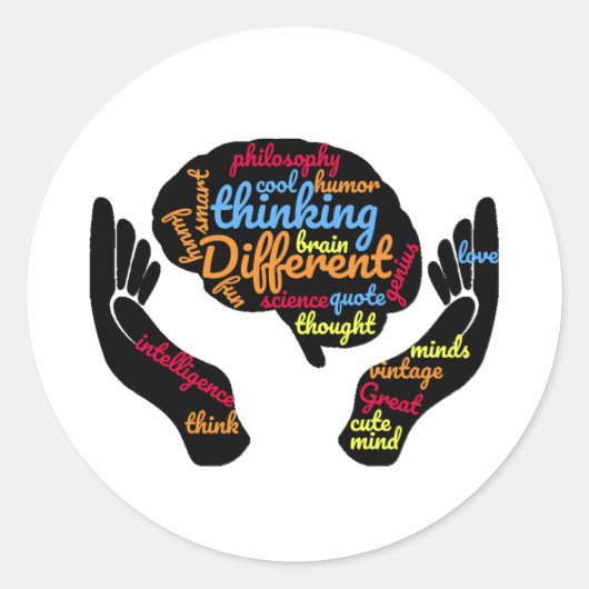Great Minds Think Different Round Aufkleber (Vorderseite)