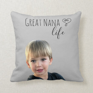 Great Nana Life Foto Template Großmutter Geschenk Kissen