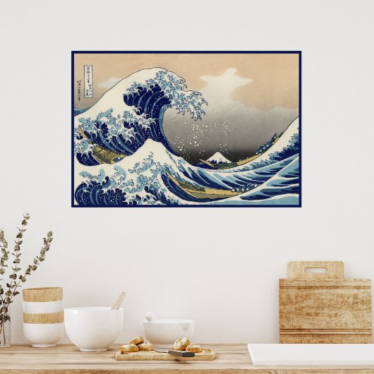 Great Nautical Kanagawa Wave of Mot Fuji Japan Poster (Küche)