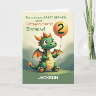 Great Nephew 2. Geburtstag Personalisieren Niedlic Karte