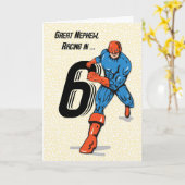 Great Nephew 6th Birthday Superhero Karte (Gelbe Blume)