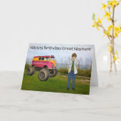 Great Nephew am Strand mit Coolen Rädern Karte (Gelbe Blume)